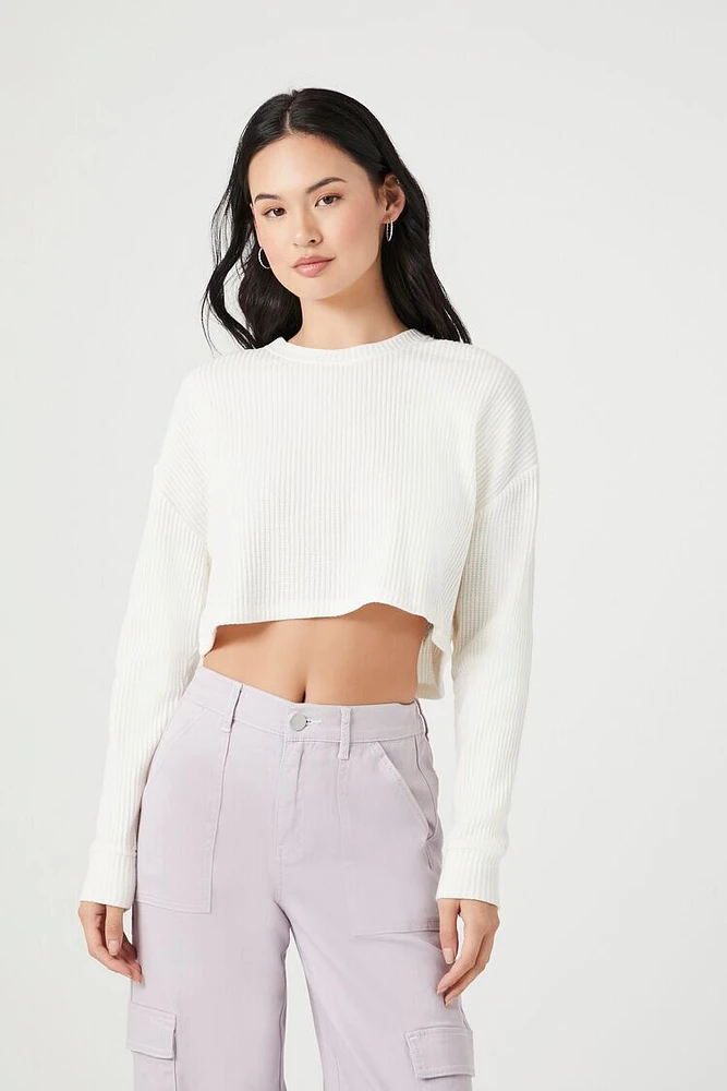 Boxy Ribbed Knit Crop Top