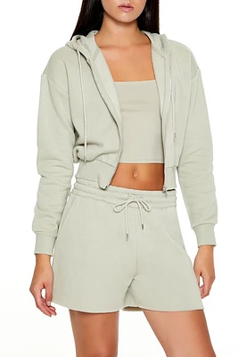 Cropped Zip-Up Hoodie