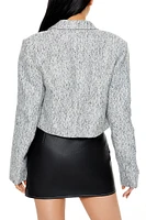 Tweed Herringbone Cropped Blazer