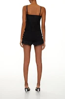 Lace-Trim Shirred Shorts