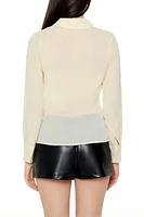 Sheer Tie-Waist Wrap Top