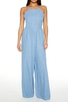 Lace-Up Wide-Leg Jumpsuit