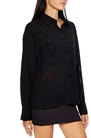 Lace-Trim Long-Sleeve Shirt