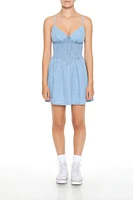 Smocked Denim Cami Mini Dress