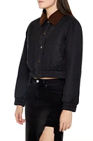 Faux Leather Bomber Jacket