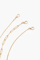 Anchor & Omega Chain Necklace Set