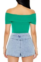Sweater-Knit Off-the-Shoulder Crop Top
