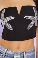 Faux Gem Starfish Tube Top