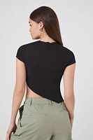 Ribbed Asymmetrical Crop Top