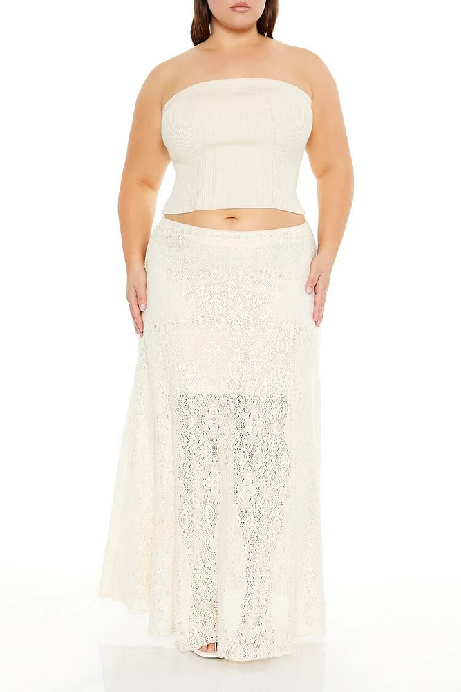 Plus Crochet Maxi Skirt