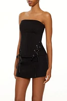 Lace-Up Corset Tube Top