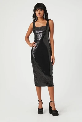 Sequin Slit Midi Dress