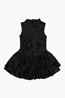 Girls Flocked Floral Dress (Kids)