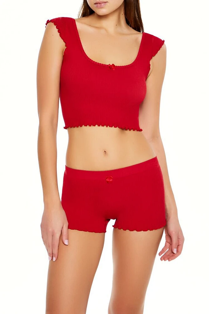 Seamless Bow Pajama Crop Top