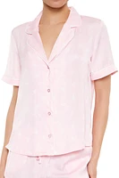 Butterfly Satin Shirt & Shorts Pajama Set