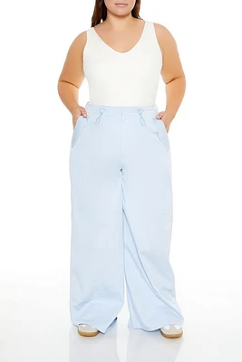 Plus Drawstring Wide-Leg Pants