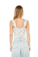 Floral Print Bustier Crop Top