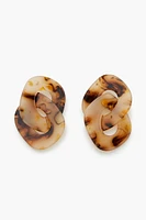 Marble Curb Chain Drop Earrings