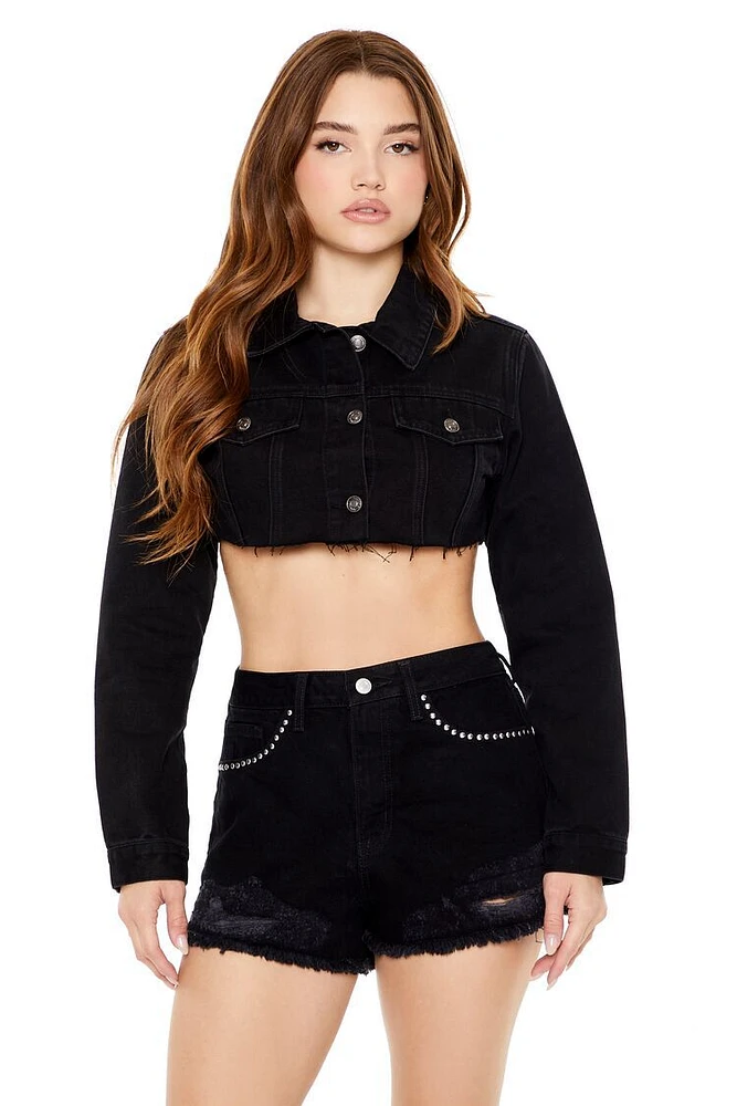 Cropped Denim Trucker Jacket