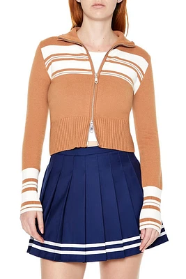 Striped Zip-Up Sweater