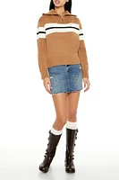 Half-Zip Striped Sweater
