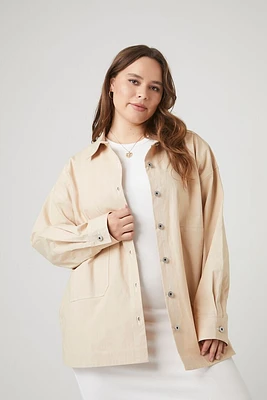 Plus Button-Front Shacket