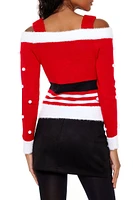 Santa Open-Shoulder Sweater