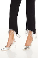 Rhinestone Fringe High-Rise Jeans