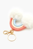 Rainbow Pom Pom Keychain