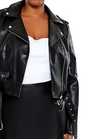 Plus Faux Leather Moto Jacket