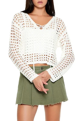 Sheer Netted Crochet Sweater