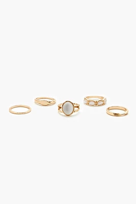 Faux Stone Ring Set