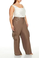 Plus Faux Leather Cargo Pants