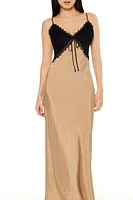 Two-Tone Maxi Slip Dress