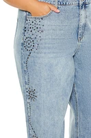 Plus Studded High-Rise Jeans