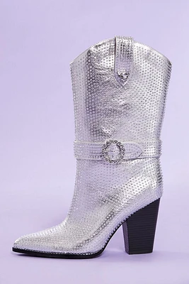 Buckled Rhinestone Cowboy Boots