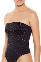 Contour Sculpt Rhinestone Tube Bodysuit