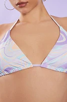 Plus Oil Slick String Bikini Top