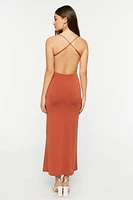 Cowl Neck Crisscross Maxi Dress