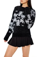 Glitter Knit Snowflake Sweater