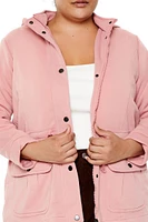 Plus Hooded Zip-Up Coat