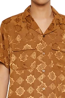 Jacquard Ornate Drop-Sleeve Shirt