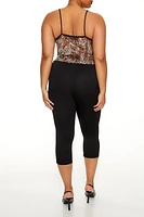 Plus Ribbed Capri Leggings