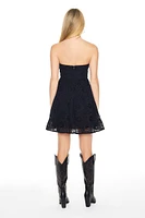 Strapless Eyelet Bustier Mini Dress