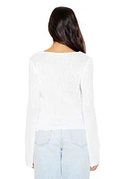 Boat-Neck Long-Sleeve Top