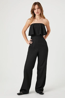 Flounce Wide-Leg Tube Jumpsuit