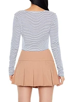 Striped Pointelle Crop Top