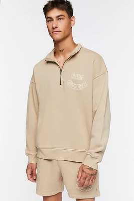 Flocked Still Going Graphic Half-Zip Pullover