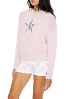 Hooded Glitter Star Sweater