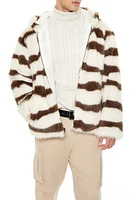 Striped Faux Fur Jacket